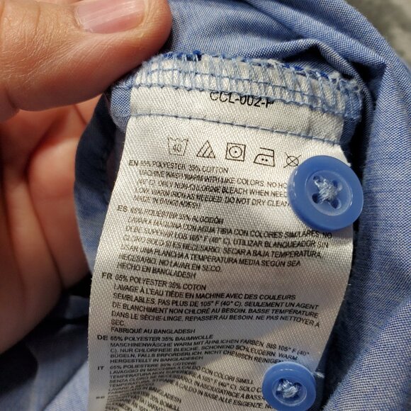 Chef Works Urban Collection Long Sleeve Button Up Chef Shirt Blue Men Sz XL - Picture 4 of 12